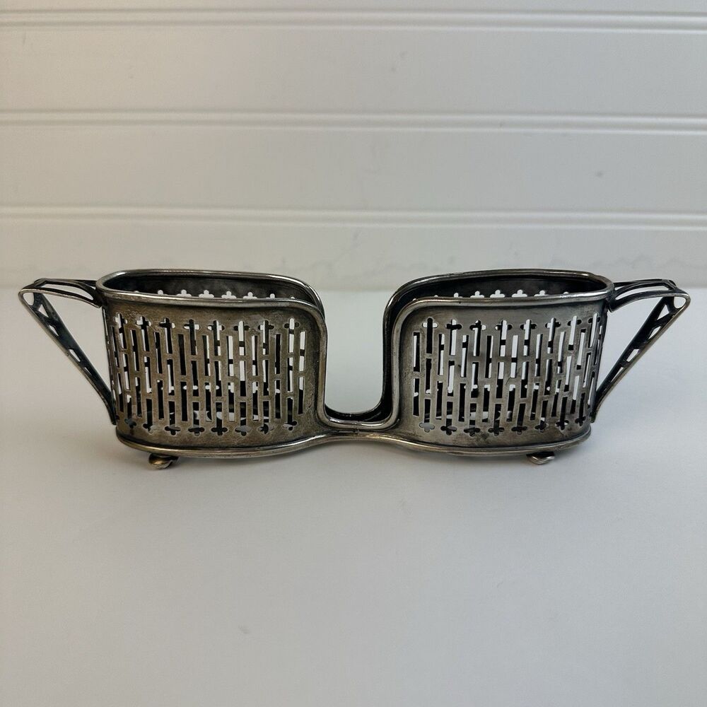 Antique Sterling Silver WEBSTER Art Nouveau Deco Teaspoon Holder Pierced Rack